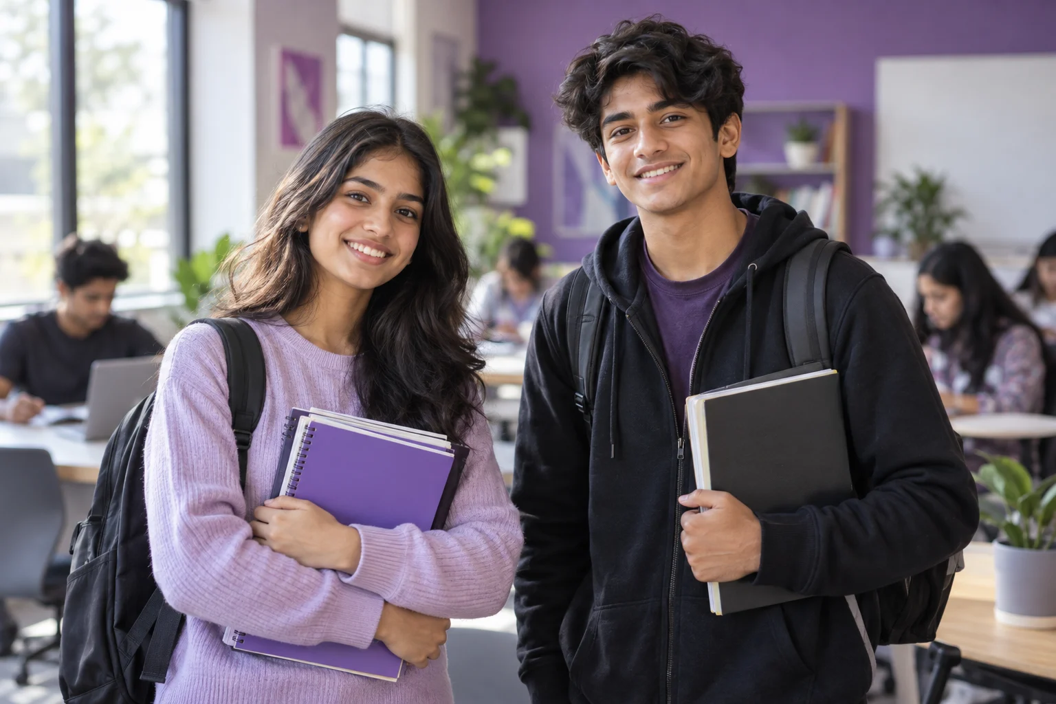 Representative image of Indian students holding notebooks